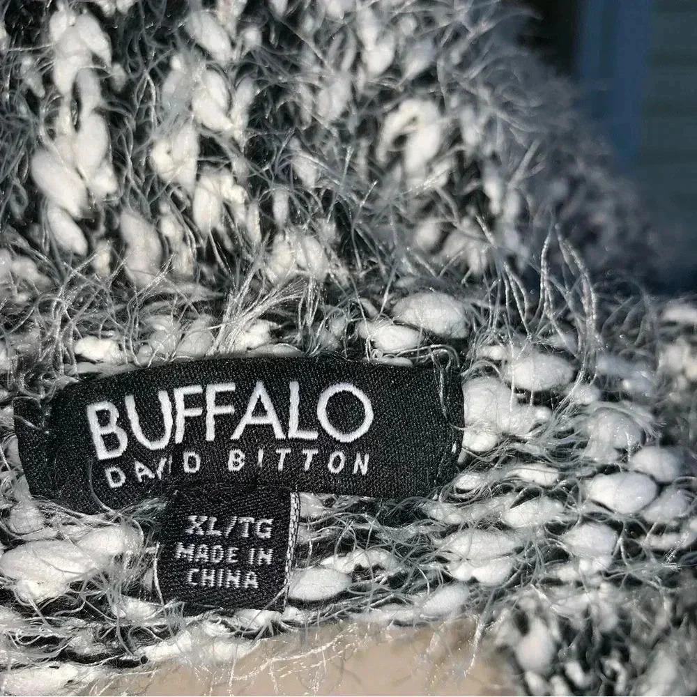 Buffalo David Bitton Super Soft Sweater Black Gray Tweed Look Sz XL Academia - Picture 7 of 7